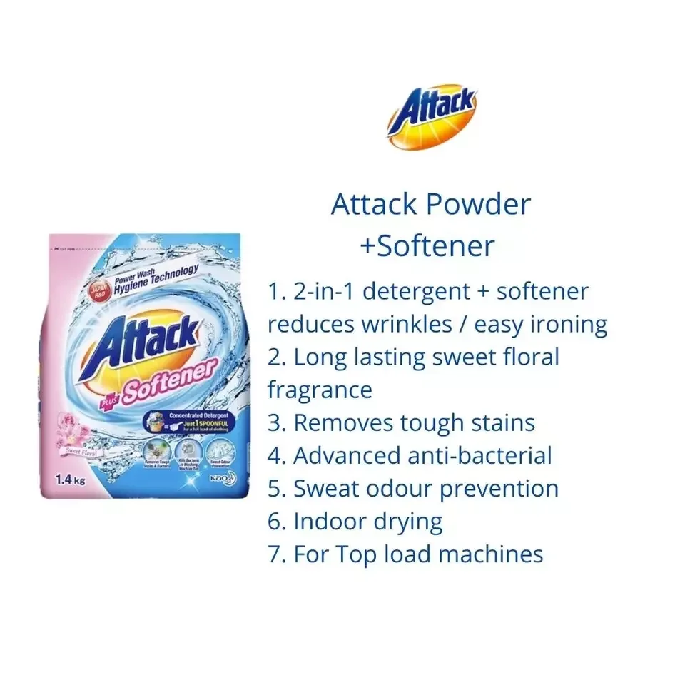 Daily Household Eco-Friendly Detergent Powder 1.4kg High Foam Softener Sweet Floral Attack Laundry Powder for Stain Removal