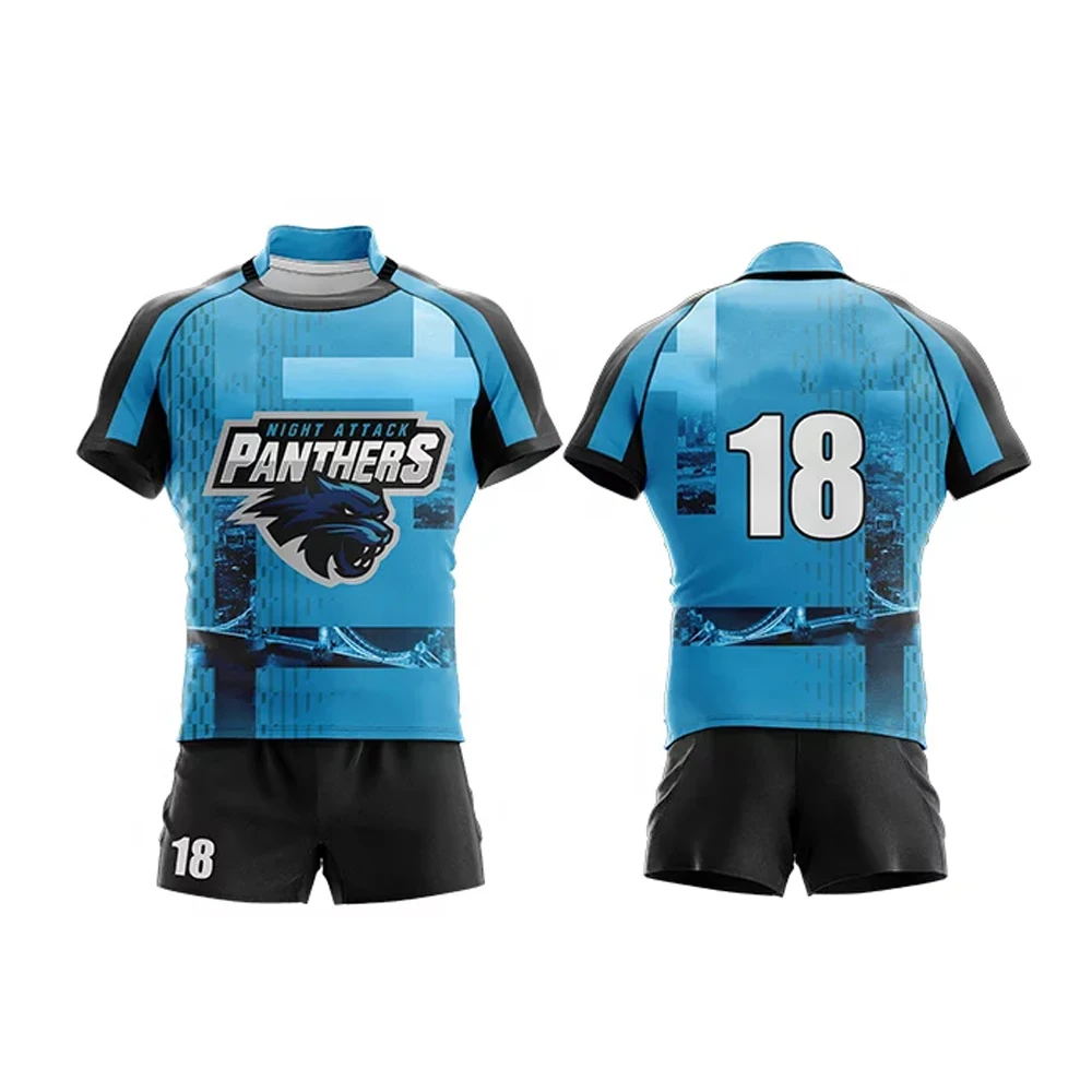 New Design Custom Made Rugby Uniform Sublimated Jersey Uniform Wholesale Factory Price Men Rugby Uniform