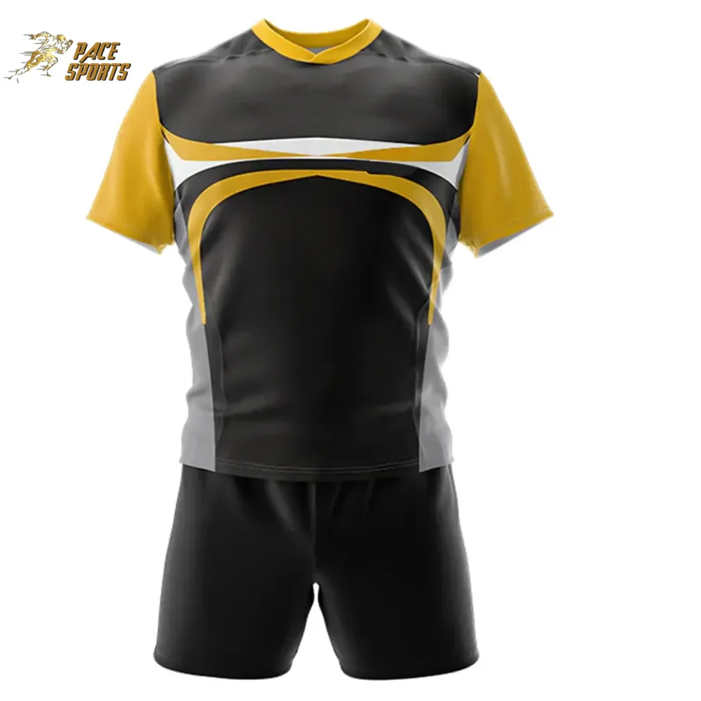 Stylish Unisex Rugby Shirt Shorts High Quality Sublimated Design Thick Breathable Adults Sport Wear Hot Sale Custom Uniform Set