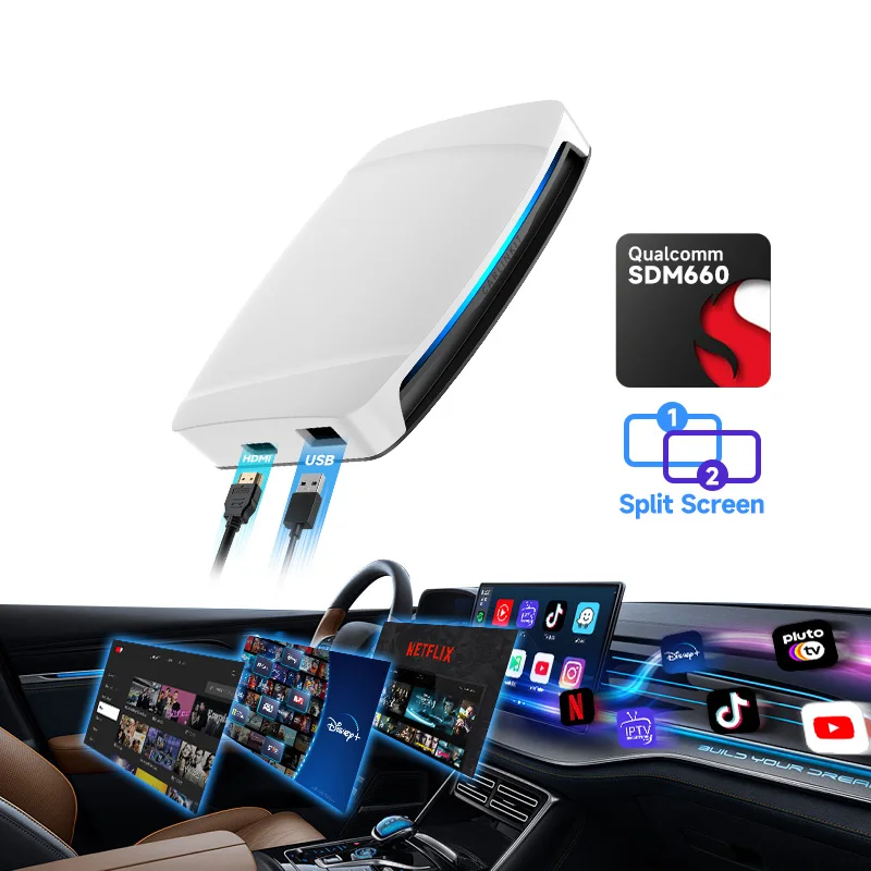 Carlinkit 8G 128GB android carplay ai box wireless adapter car play black android 13 video Usb hdmi dongle Smart Carplay
