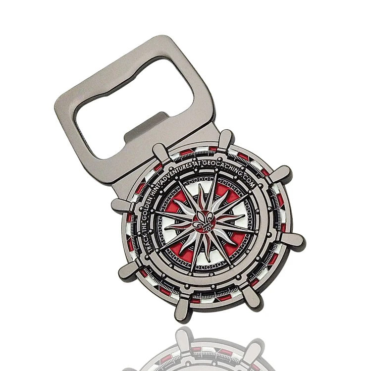 Funny challenge bottle opener logo punch metal embossed custom brass wholesale cheap 3d blank custom metal coin