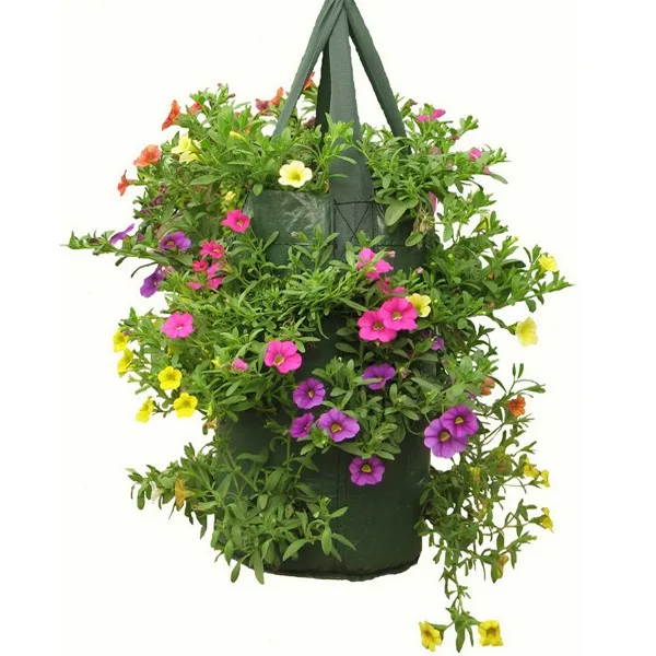 Hot Sale Best Quality Plastic Flower  Desktop Planter Pot Hanging Grow Bag 12 slits Pot Bags Durable Strong Handles Plant Pots