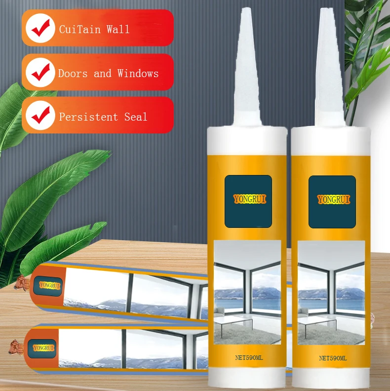 YONGRUI Neutral Silicone Curtain Wall Structural Glass construction adhesive Sealant for Kitchen Tile Bonding