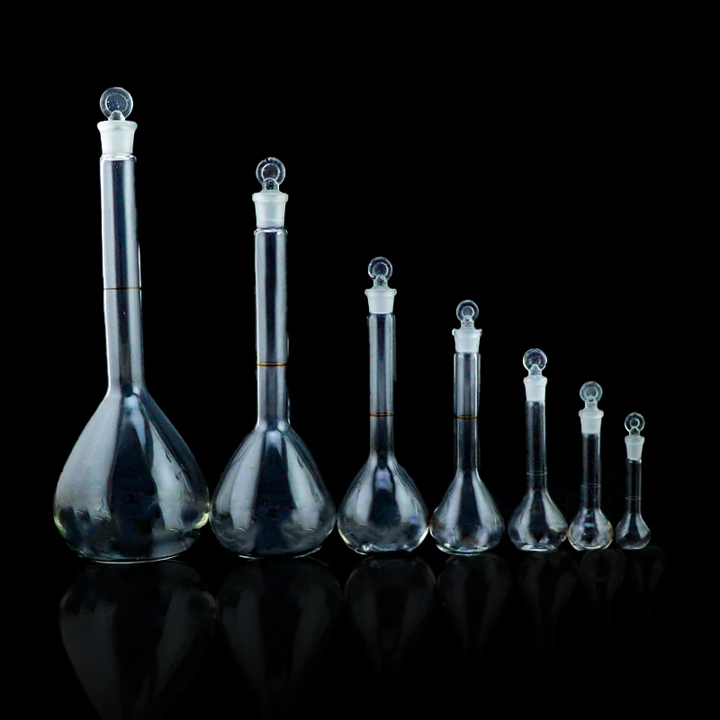 amber glass volumetric flask with ground-in glass stopper  250ml Volumetric Flask with a ground glass stopper Wholesale Lab
