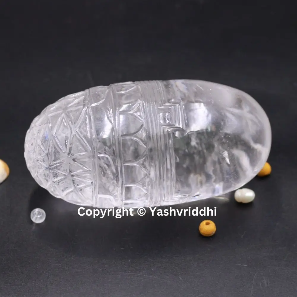 Premium Quality Large Atma Lingam Sphatik Gemstone for Spiritual Healing Metal Purity and Clarity Religious Style Gift Use