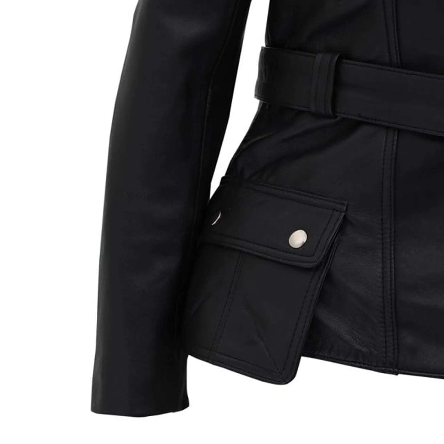 2023 Spring And Autumn Short Motorcycle Jacket Leather Coat Solid Black Slim Jackets Ladies Leather Jacket