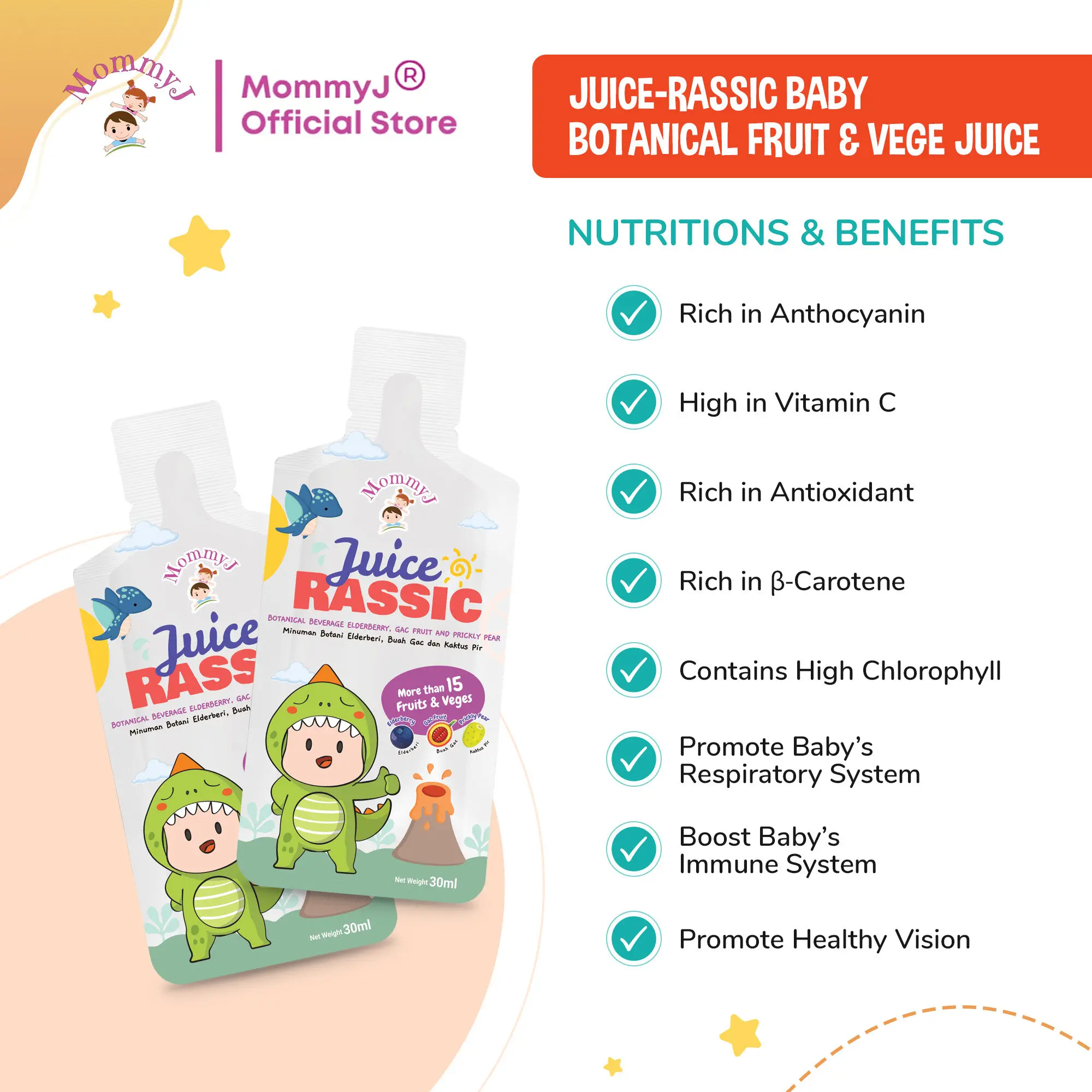 Healthier Choice Botanical Fruit & Vegetable Juice Sugar-Free Ready-to-Drink for Babies with 24-Month Shelf Life Vege Drink
