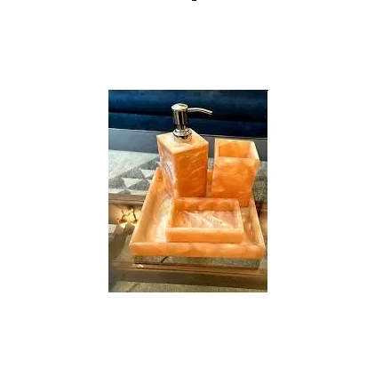 Top selling resin bathroom set Toilet Decor Bathroom Set luxury design 4 Pieces resin pink Bathroom Accessories Set