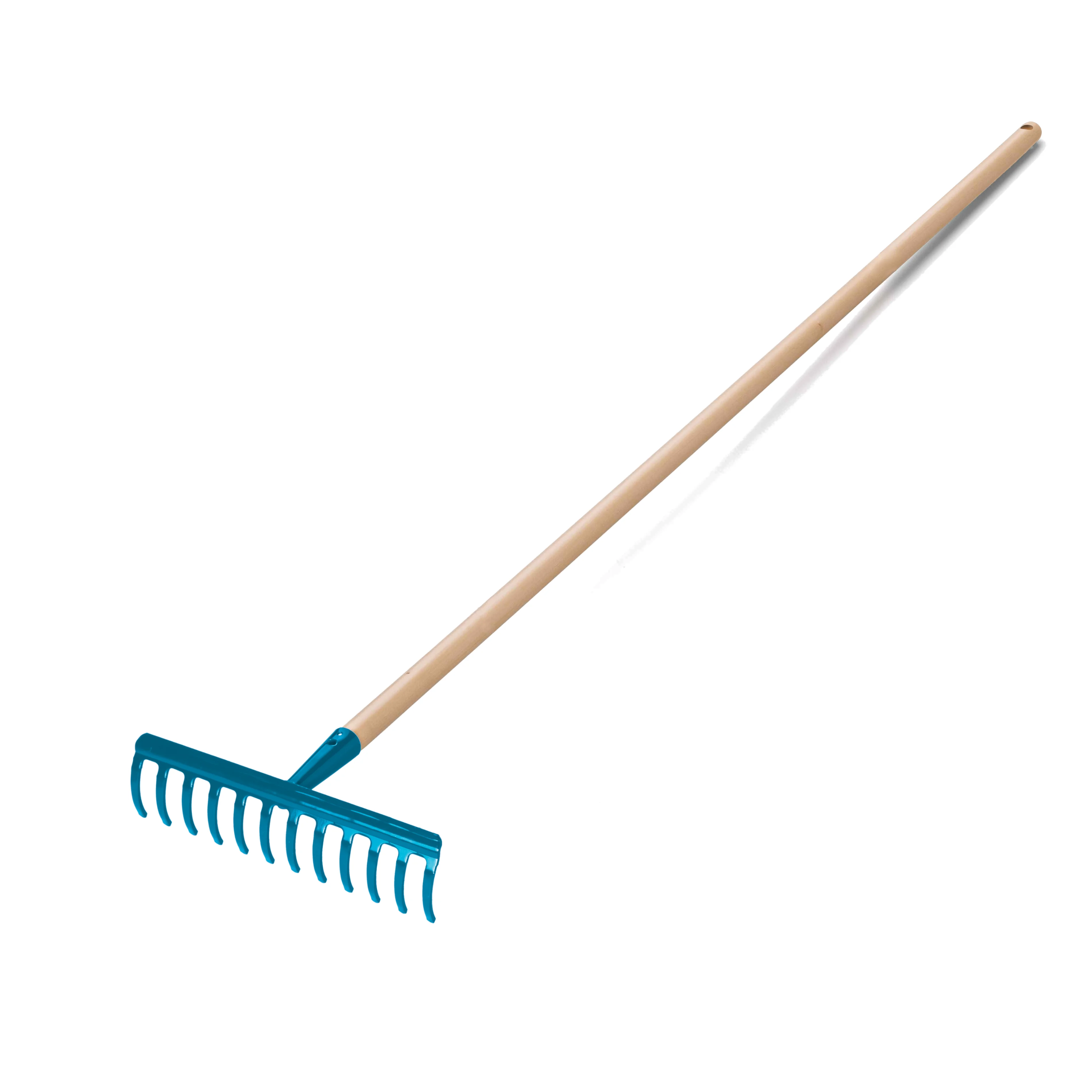 Italian Best Quality Ultralight Steel 12-Tine Rake with 120 cm Handle for Gardening Maintenance