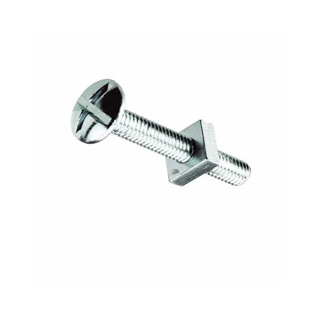 High Quality Steel Roofing Bolt Cross Slotted Pan Head Zinc-Plated Galvanized Square Nut M3 Thread Good Price