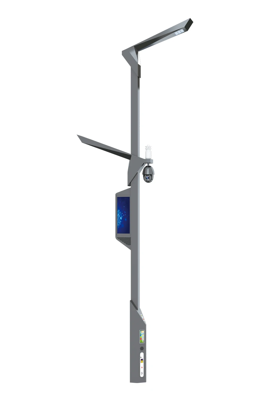 Weclouds iot solar multifunctional pole smart city security monitoring with camera charging pile weather station sound post