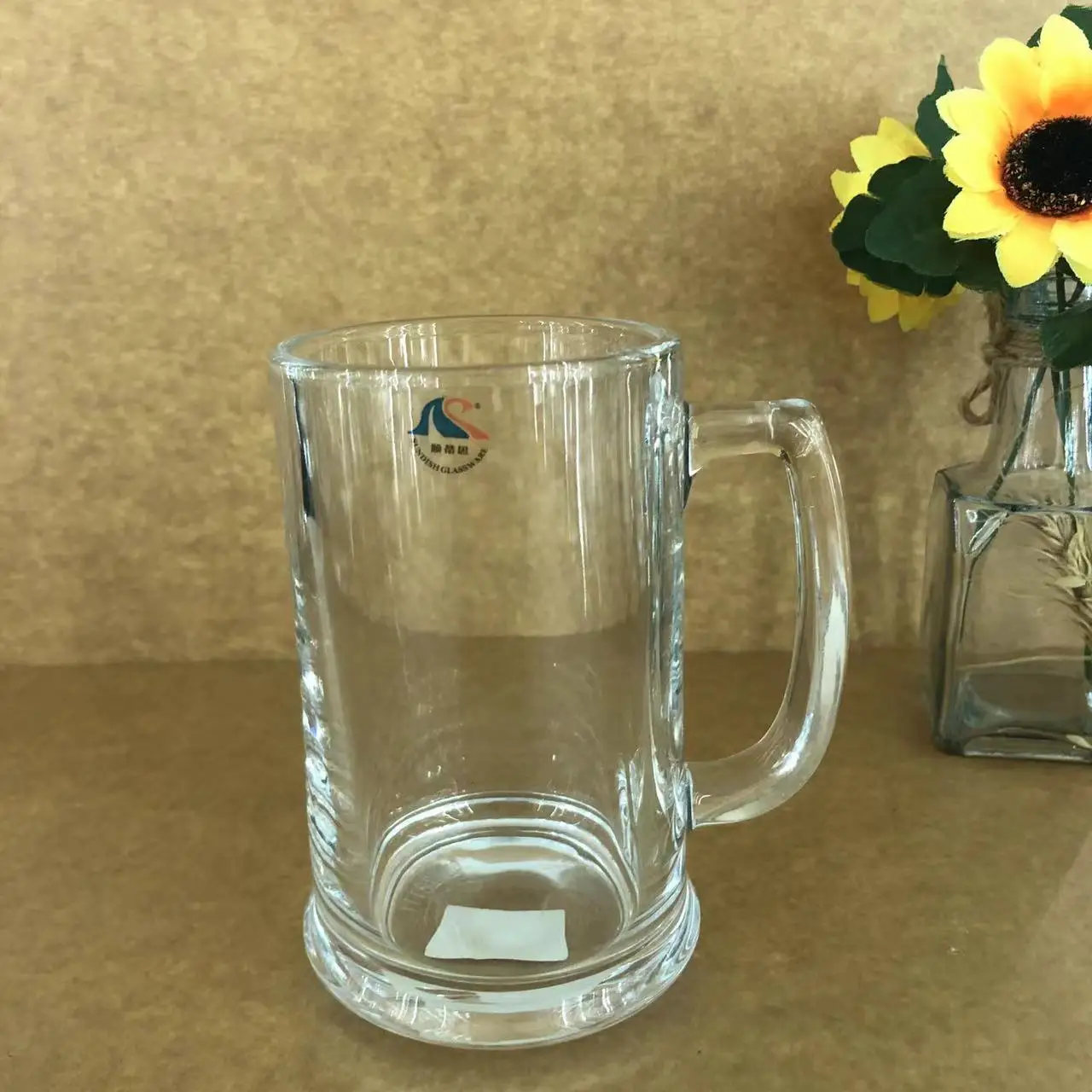 Thick Heavy San Miguel Beer Mug Straight Clear Blank Glass Mugs With Custom Logo Taza De Cerveza De Vidrio Bar KTV Glassware