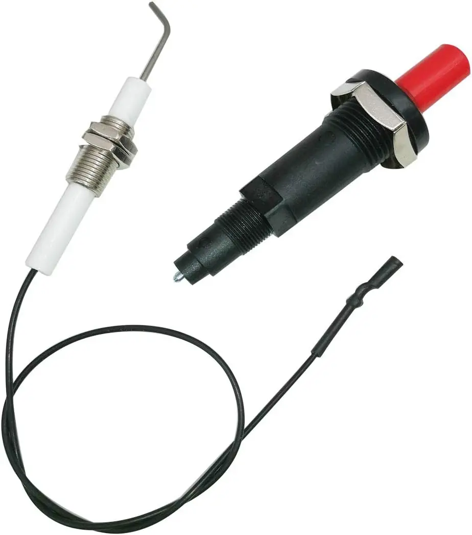 Button Piezo Igniter Kit Gas Gril,Heater Safety Kit Thermocouple 11.8 inches (30 cm) Piezo Spark Ignition Set Thermocouple