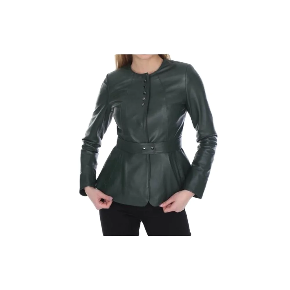 Женская куртка из натуральной кожи черного цвета Сделано в Турции