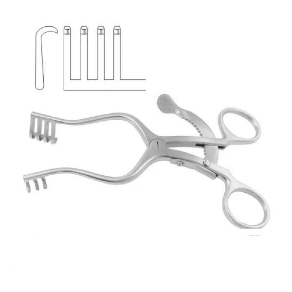 SPZA Anderson-Adson самовоспорный Ретрактор 4x4 тупые зубцы из нержавеющей стали 20 см-8 дюймов