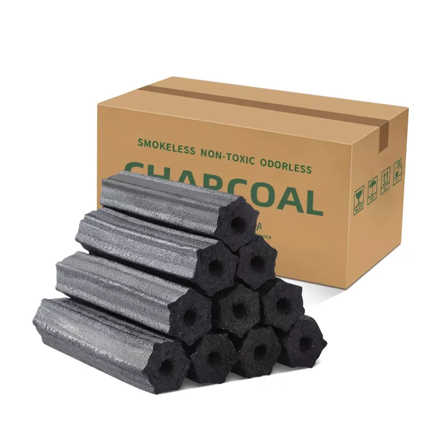 Briquette Charcoal Hexagonal Hardwood | High Density Sawsdust Briquette Charcoal -
