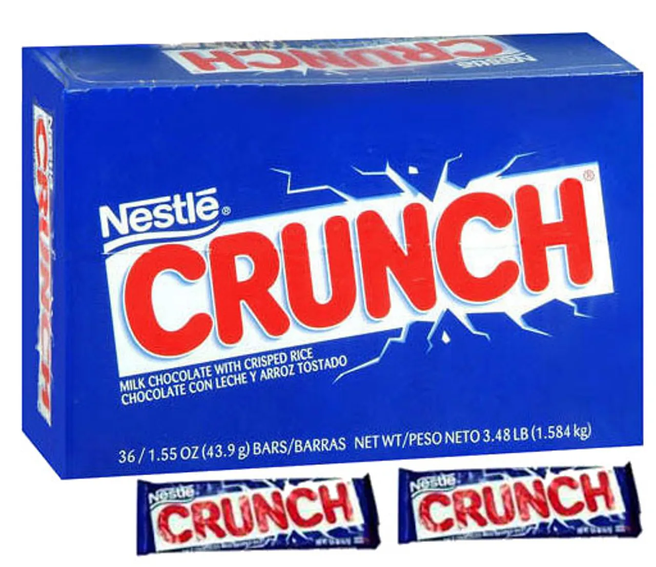 CRUNCH Milk Chocolate and Crisped Rice, Share Size Candy Bars, Share Pack, 2.7 oz