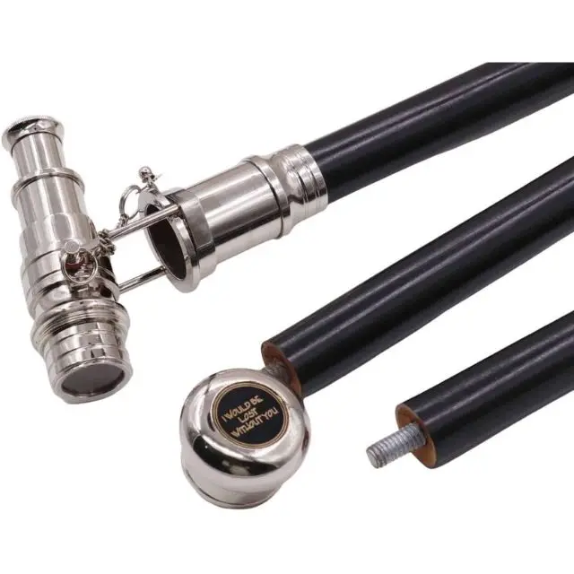 New Handmade Brass Stempunk Working Telescope Handle Decorative Wooden Walking Cane Hand Carved Wooden Walking Stick