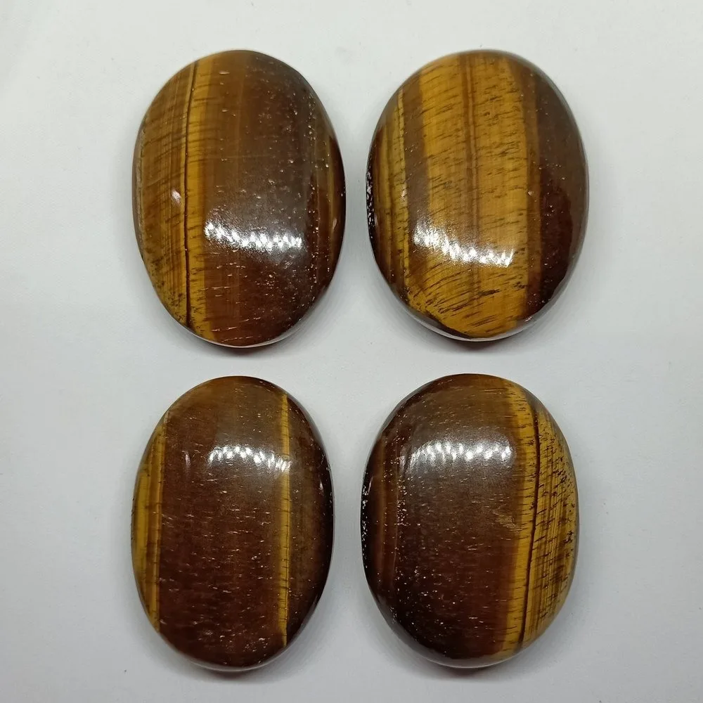 Wholesale Smooth Natural Tiger Eye Crystal Stone Semi-Precious Stone Crafts for Palm Pocket Worry Stone