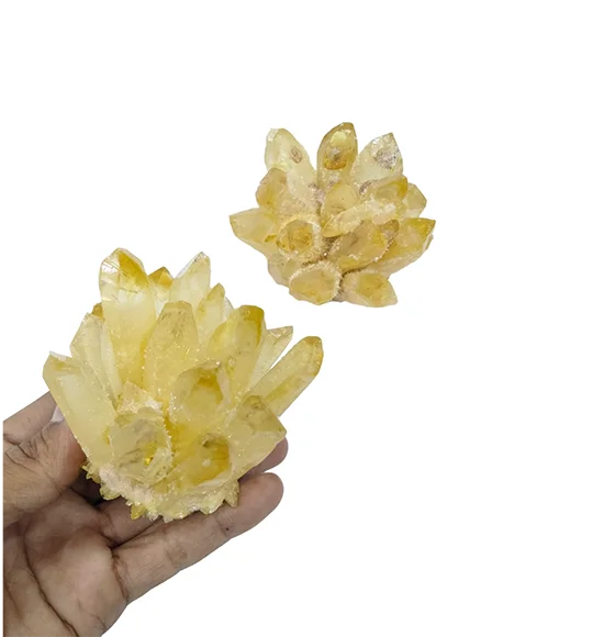 Gemstone Citrine Quartz Family Cluster points Citrine Clusters from Indian Exporters  From Amayra Crystals Exports