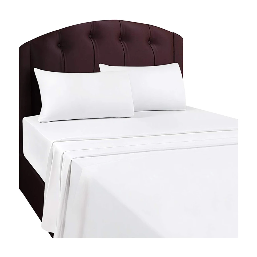 Top trending best selling manufactured design 100% Cotton Bedding Set Satin Fabric white bed sheet