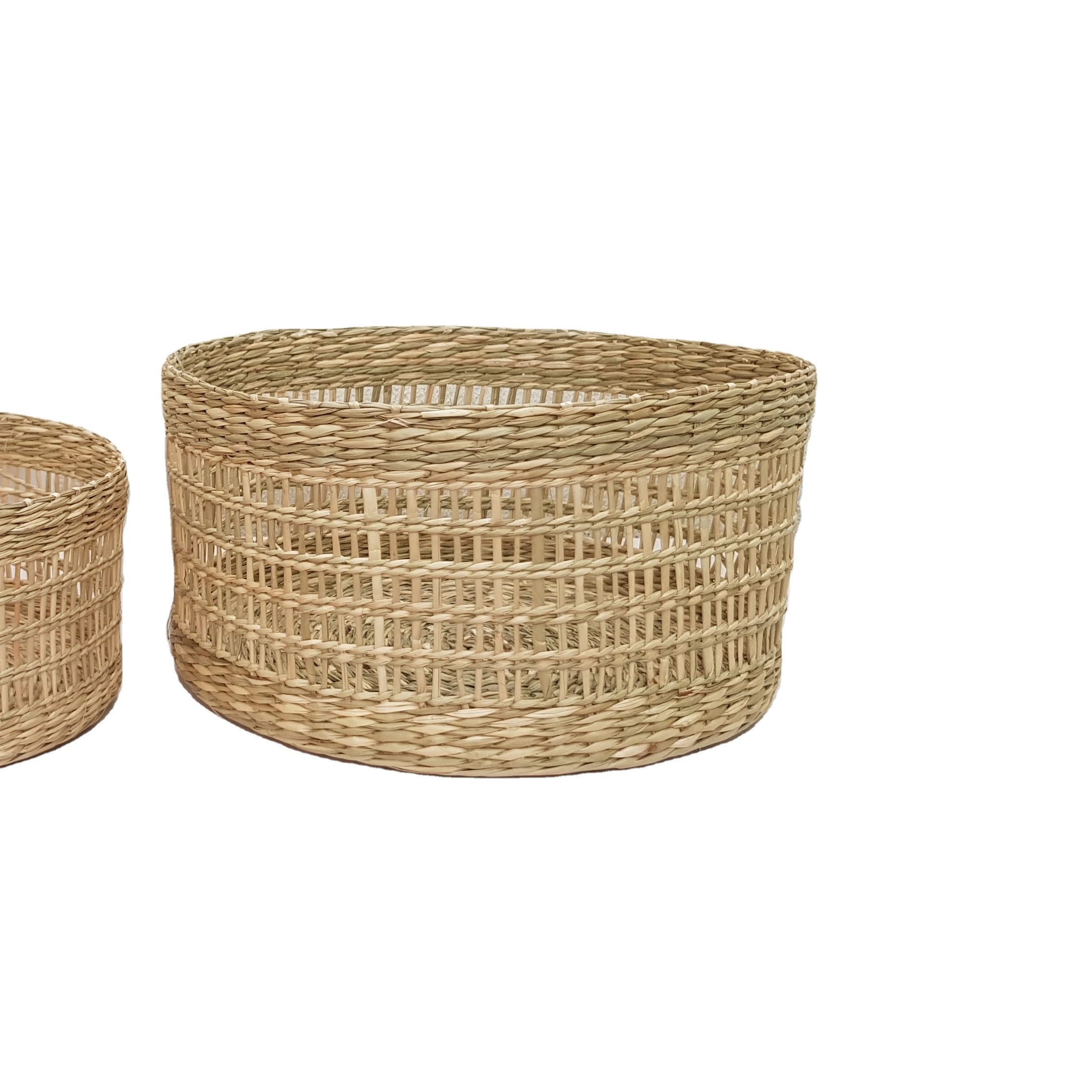 Seagrass storage basket planter pot for decoration home made in Vietnam, high quality and cheap price direct factory