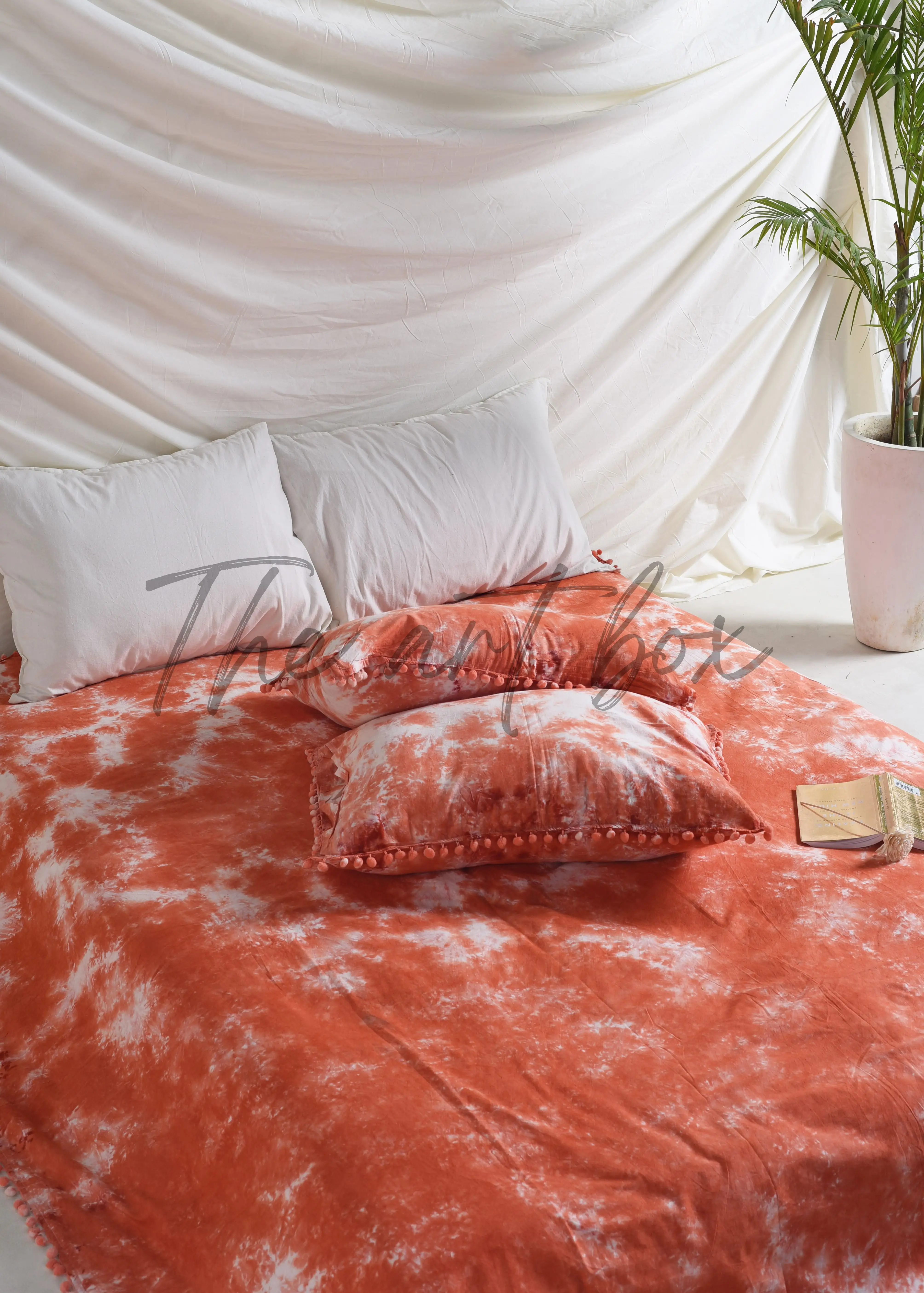 Indian Handmade Cotton Tie-Dye Bedsheet Vibrant and Comfortable Bedding Colorful And Soft Flat Bedsheet Bedspread For Home Decor