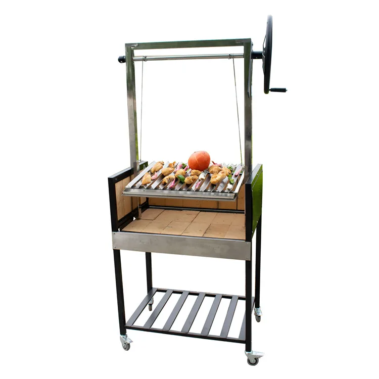 Argentina with brick lift removable V-shaped grill  Charcoal Stainless steel  grill for Kitchen Garden Outside