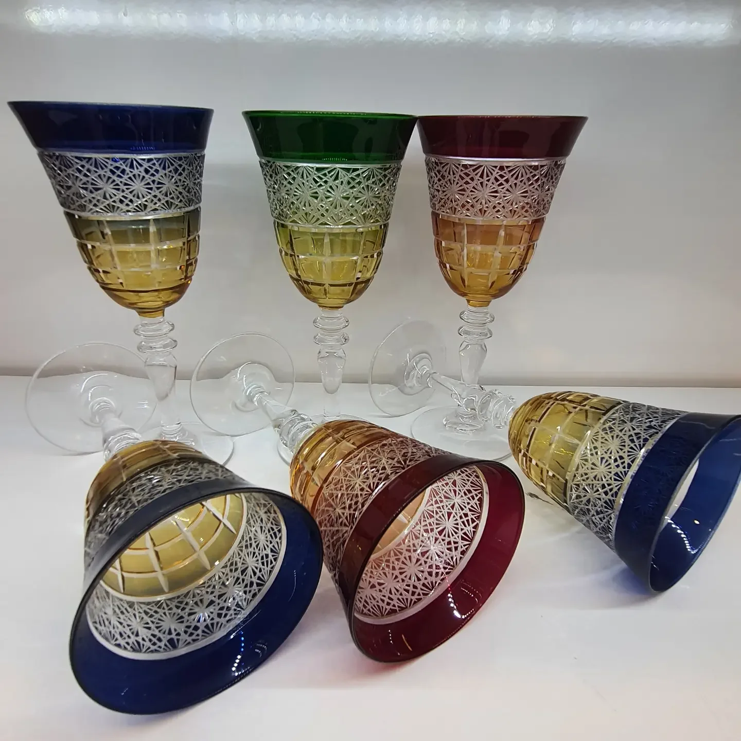 ZUMRUT Wine Glass Hand Cut Colorful Design Premium Crystal Whisky Champagne Glass Beverage Cups Cold Drinking Wholesale Mugs Cup