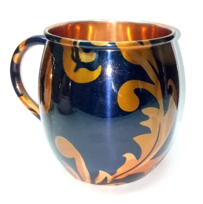 king international Stainless Steel Moscow Mule Coffee Beer Mug Cup , Hammered Copper Mug Beer Drinking Mug with Handle