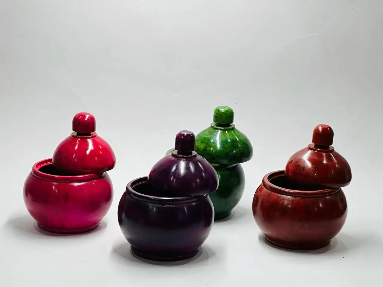 Amazing Gift Of 2024 ,ARTS & CRAFTS WHITE MAKRANA MARBLE HANDI SHAPE MUGHAL FLORAL DESIGN  REAL  HANDPAINTED