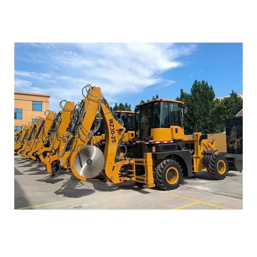 Cat Backhoe  Mini Loader 4WD Tractor with Front End Loader and Backhoe Mini Tractors Yellow Green UNIQUE Training Long Power ISO