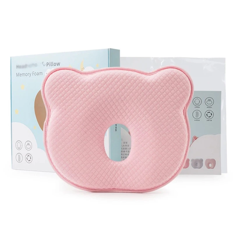 Breathable Cotton Newborn Infant Baby Sleeping Head Pillow For Newborn Infant Memory Foam