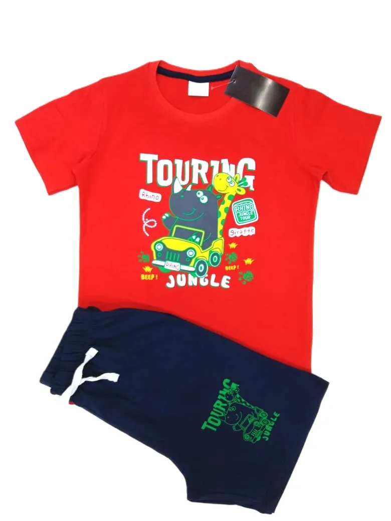 Latest Design High Quality Boys  Summer Set Clothes Toddlers Kids Knitted T-shirt And Shorts Set Custom Logo Set From Bangladesh