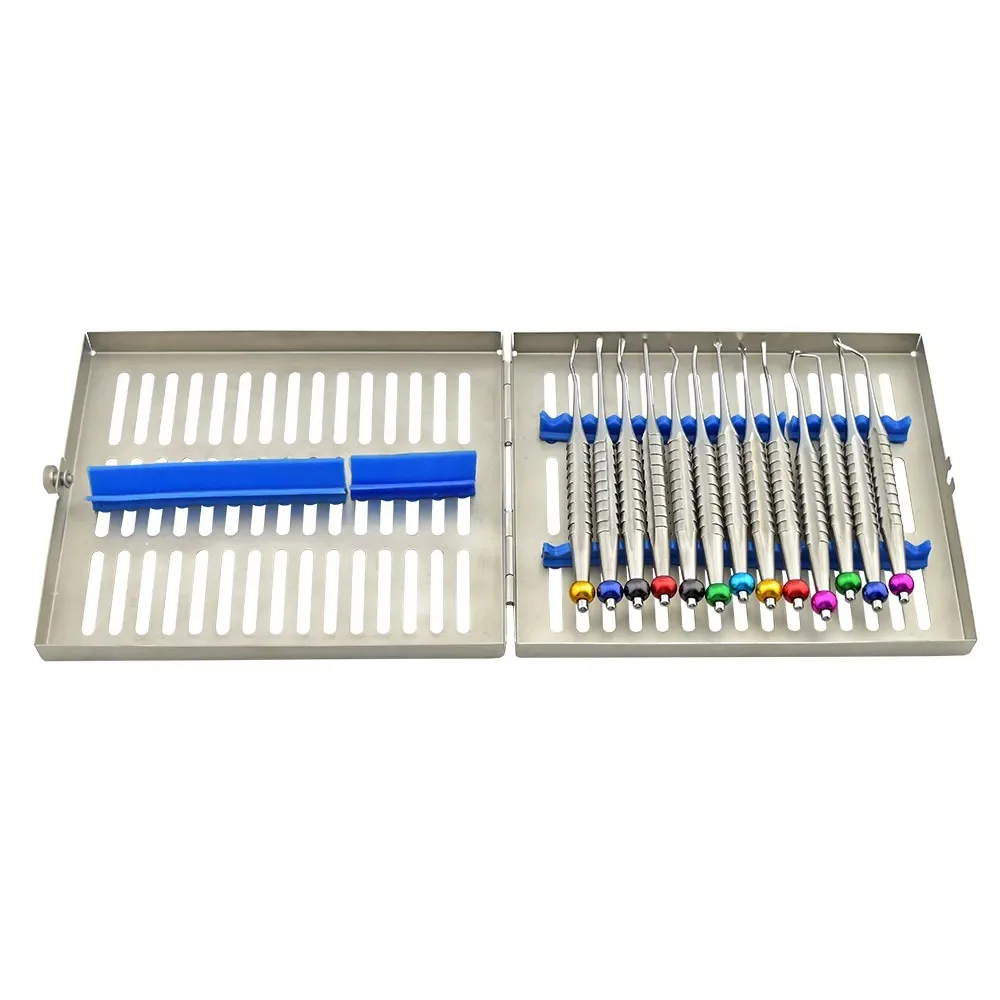German Dental Instruments PDL Luxating Root Elevator Set 13-Piece Steel Proximators Luxating Elevator One Each Kind