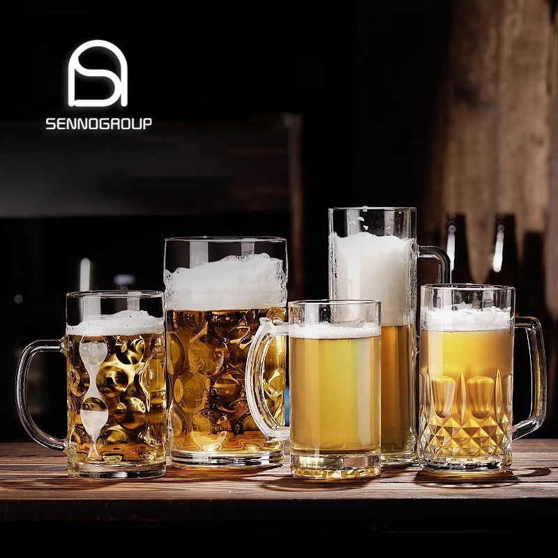 High Quality 0.5L Hero Beer Mug With Hand German Steins Draft Beer Glass Cup 1 Litre Beer glass mug For Bar