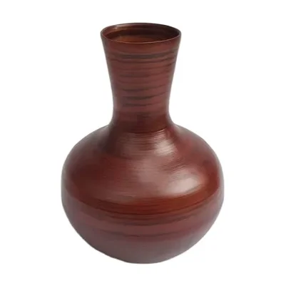 Multi-shape high quality eco-friendly silver leaf polished spun bamboo vase for home and kitchen decoration made in Vietnam