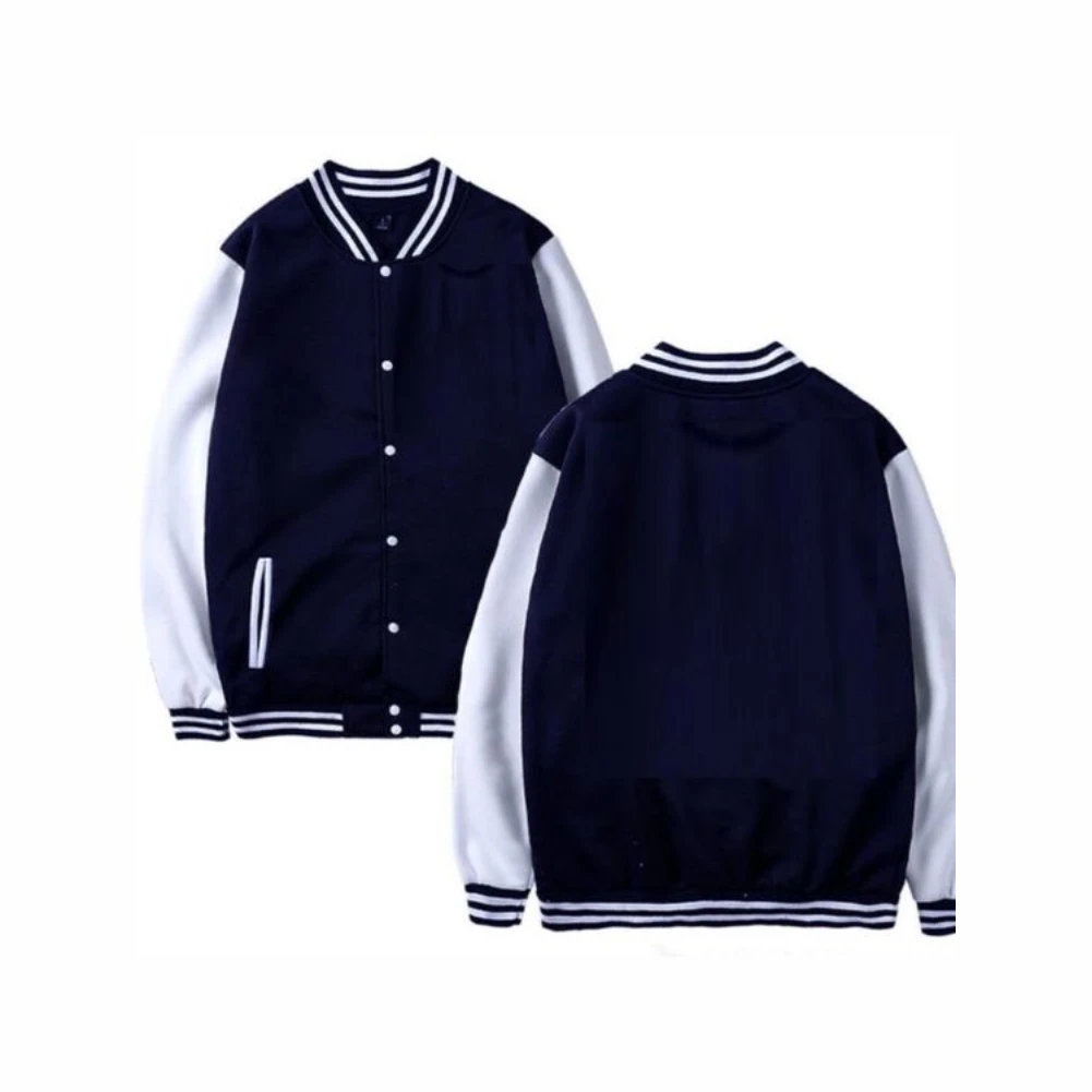 Unisex Tops Baseball jacket Navy blue & white Jacket Latest Style 2023 Custom Printing