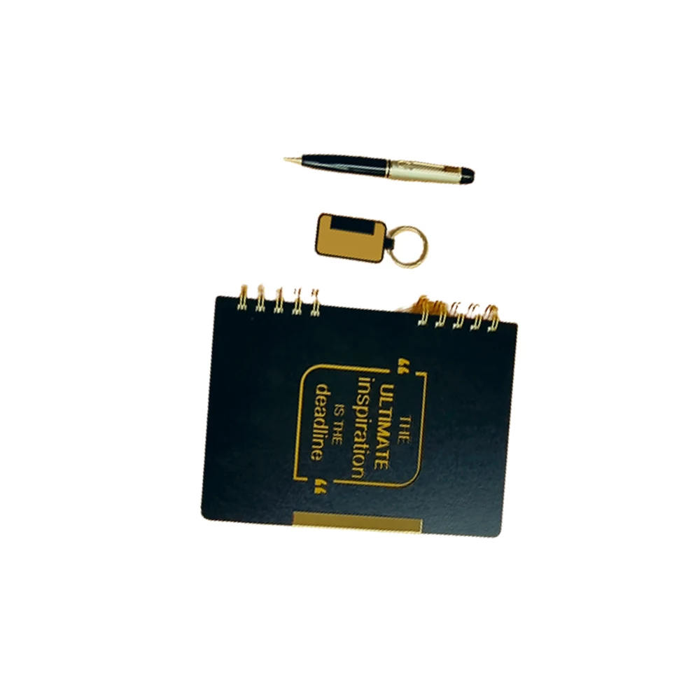 Best Selling Leather Keychain with Metal Pen A5 Notebook Promotional Wholesale for Office Employees College Teachers Students