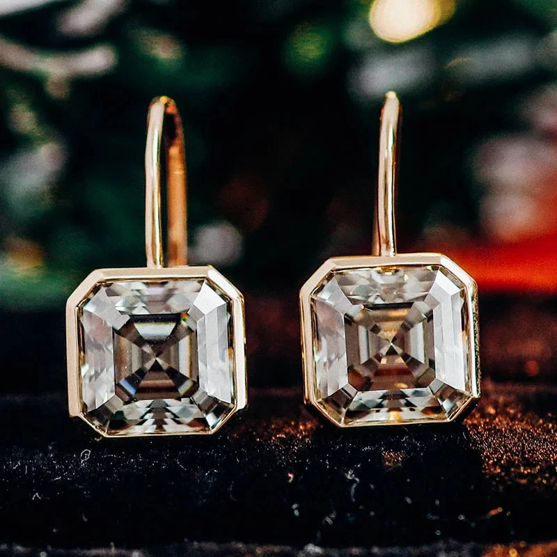 2023 Trendy Fashion Women Jewelry Luxury Classic Gold Plated 925 Sterling Silver Lab Grown VVS Moissanite Diamond Stud Earrings