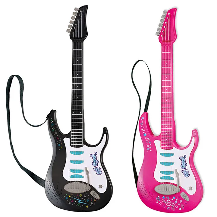 Custom Rock style guitar with 6 real strings authentic electric guitar kids pink guitar