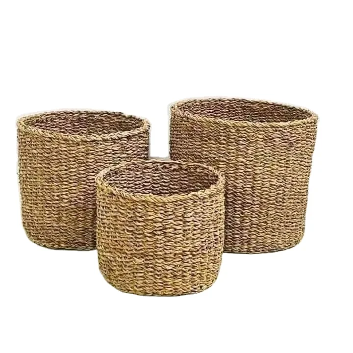 Latest Design Hot Selling Eco-friendly Seagrass Baskets New Arrivals 100% Natural Material Seagrass Baskets Low Price