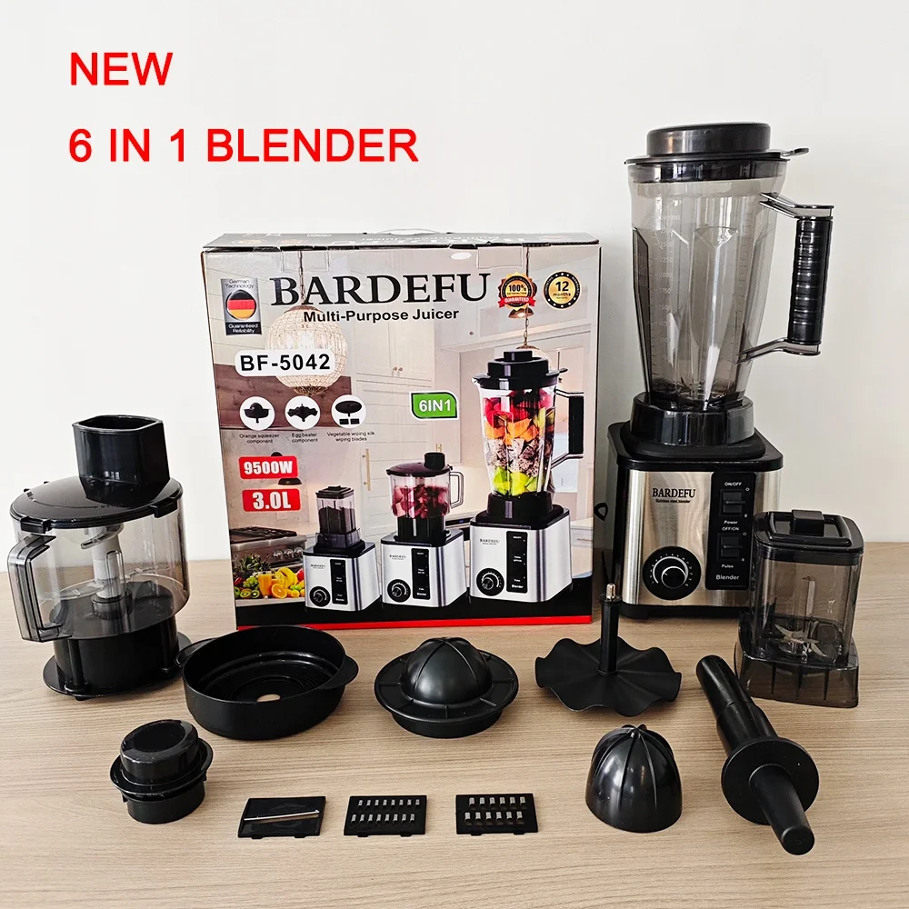 6 In 1 Blenders Machine Electric Food Processor Crest Silver Bardefu 3in1 Commercial Mixer and Grinder Juicer Blender