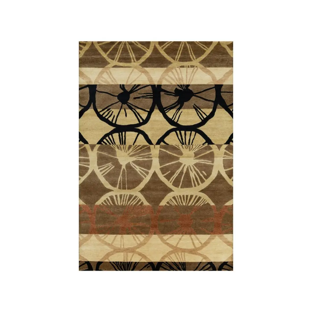 Hand-Knotted Tibetan Carpet Rugs Serene Beauty and Zen-like Simplicity Embroidered For Living Room Bedroom Dining Room For Sale