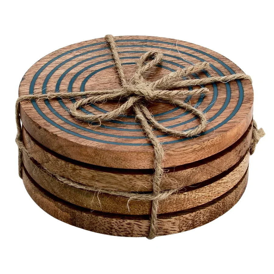 Marco предприятий круглые Выгравированные и античный дизайн деревянная подставка для чашки в манго древесина таблицы безопасности украшения дома по низкой цене