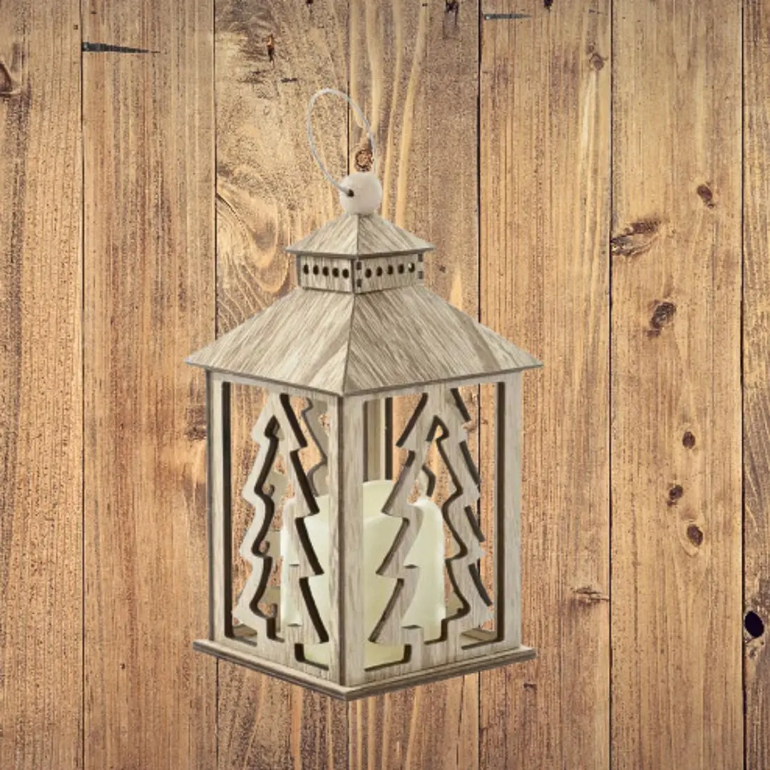 Wooden Christmas Tree Candle Lantern Rustic Lantern Xmas Decoration Christmas Centrepiece Home Decor By WB INC India