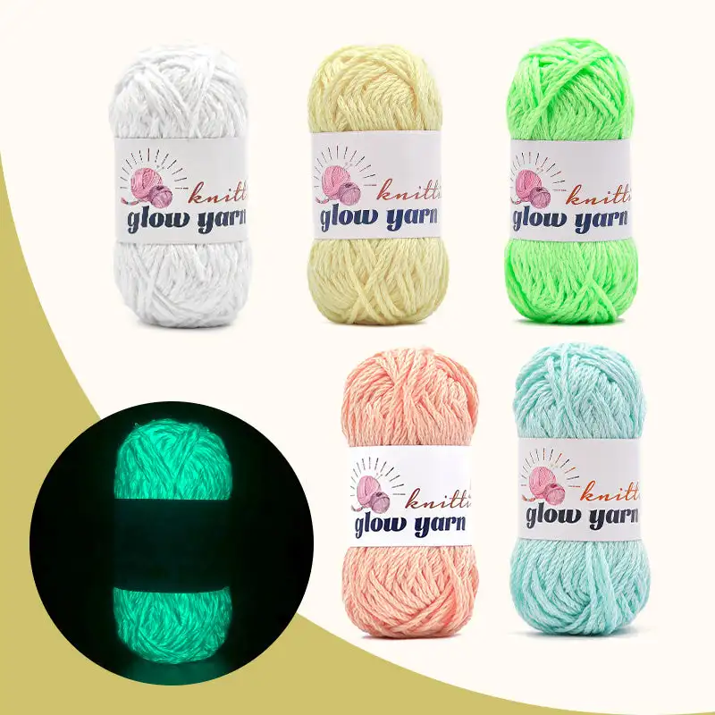 Hot-selling Luminous Glow in the dark Crochet yarn Knitting Yarn Hand Knitting for Christmas