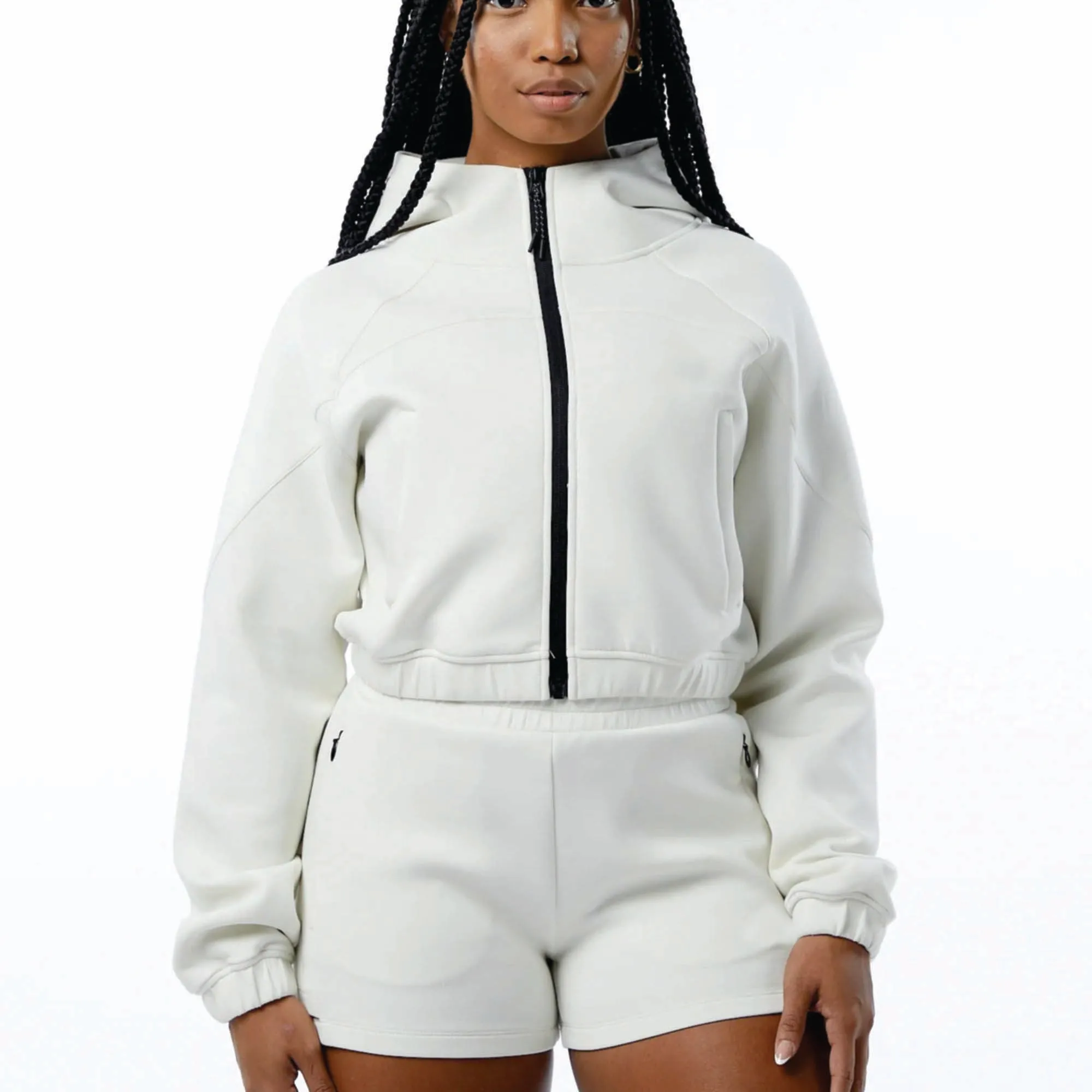 2023 модный дизайнерский женский Укороченный джемпер с круглым вырезом оптовая продажа хлопковый мягкий флисовый укороченный топ женские