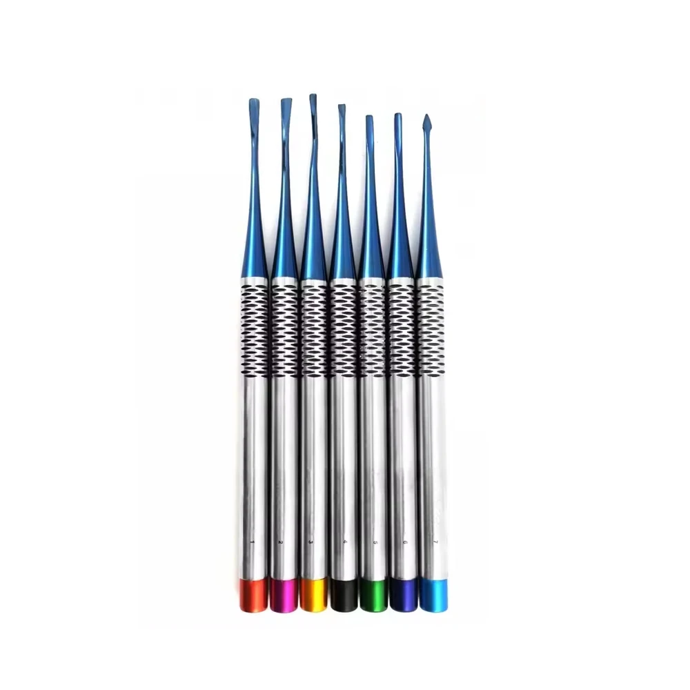 7 синий корневой лифт роскошный PDL с подносом зубные инструменты имплантат используемый стоматологами человеческими инструментами амрид хирургический