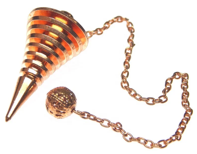 9 Ring Coil Spiral Copper Metal Pendulums Spiritual Crystal Copper Brass Dowsing Pendulum ISIS Pendulum